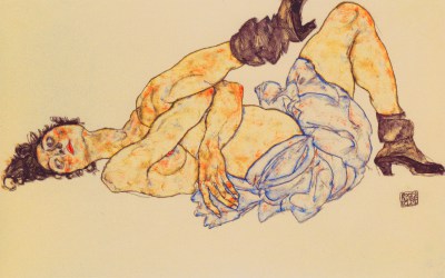 Egon Schiele, Leżąca kobieta - reprodukcja na płótnie